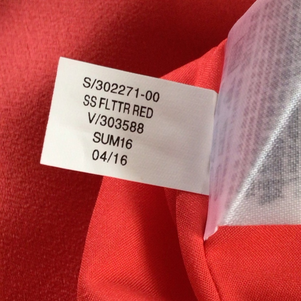Banana Republic Red Flared Sleeve Dress 8​ - Picture 7 of 7